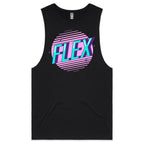 Flex - Tank Top Tee Black Drop Arm Tank Top Fitness Printed In Australia