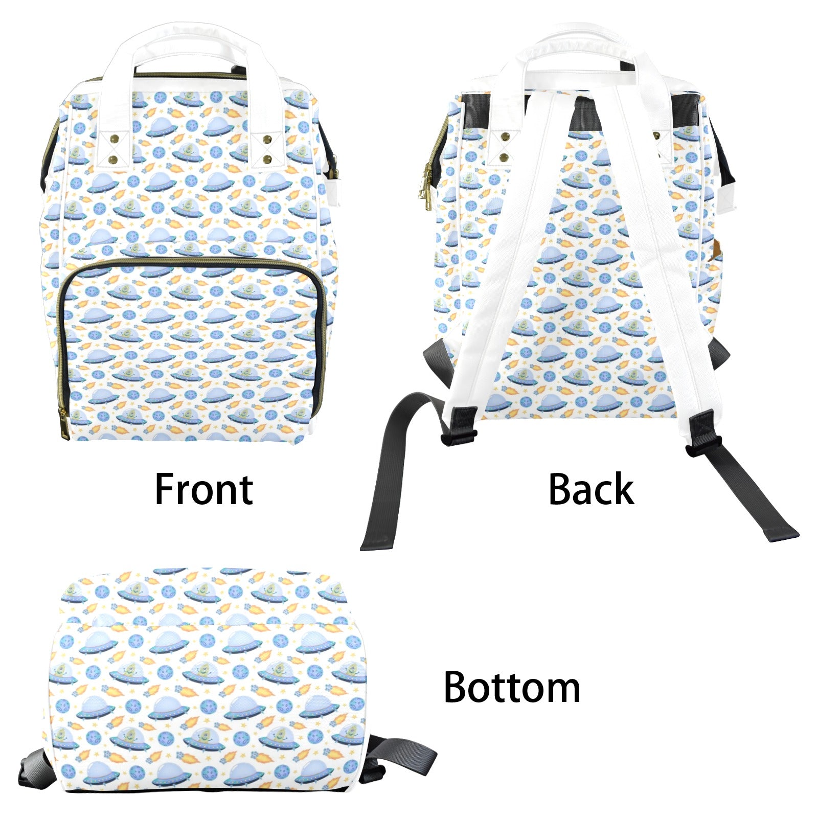UFO's Multi-Function Backpack, Nappy / Diaper Bag Multi-function Backpack, Nappy / Diaper Bag Printed Offshore Sci Fi