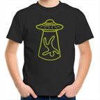 Alien Abduction - Kids Youth T-Shirt Black Kids Youth T-shirt Printed In Australia Sci Fi