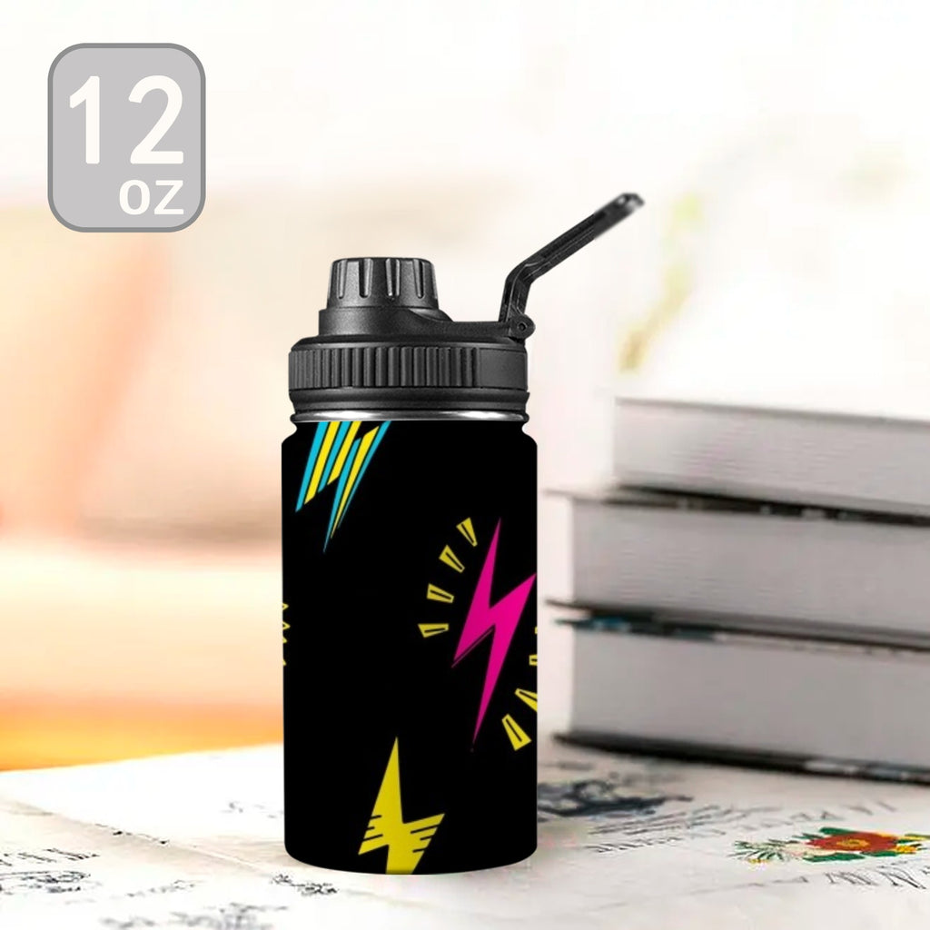 Fun Lightning - Kids Water Bottle with Chug Lid (12 oz) Kids Water Bottle with Chug Lid comic Printed Offshore
