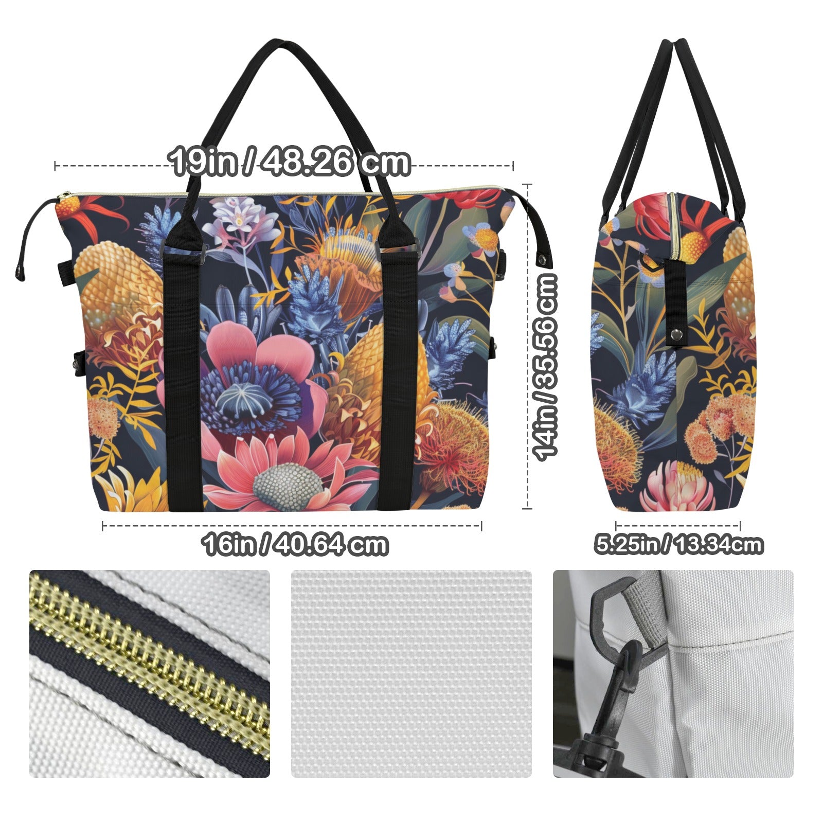Aussie Floral Duffle Bag-Simple (Model 1715) Duffle Bag-Simple (1715)