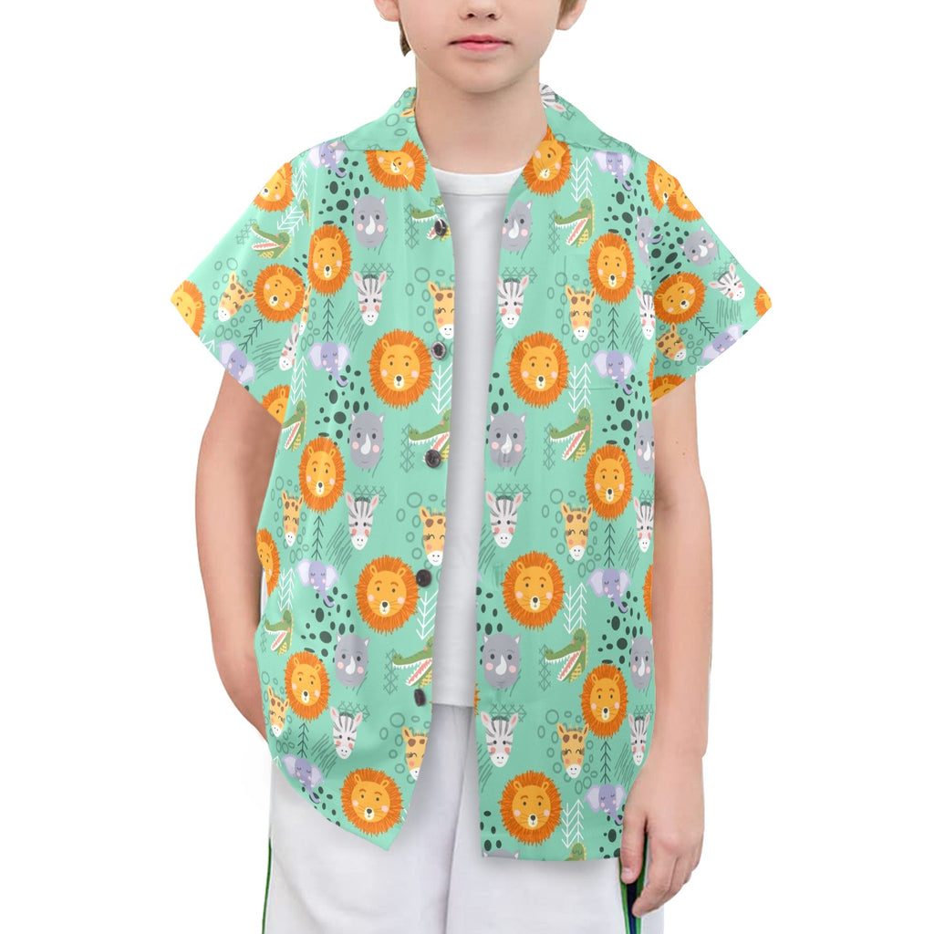 Safari Animals Senior Kids Hawaiian Shirt