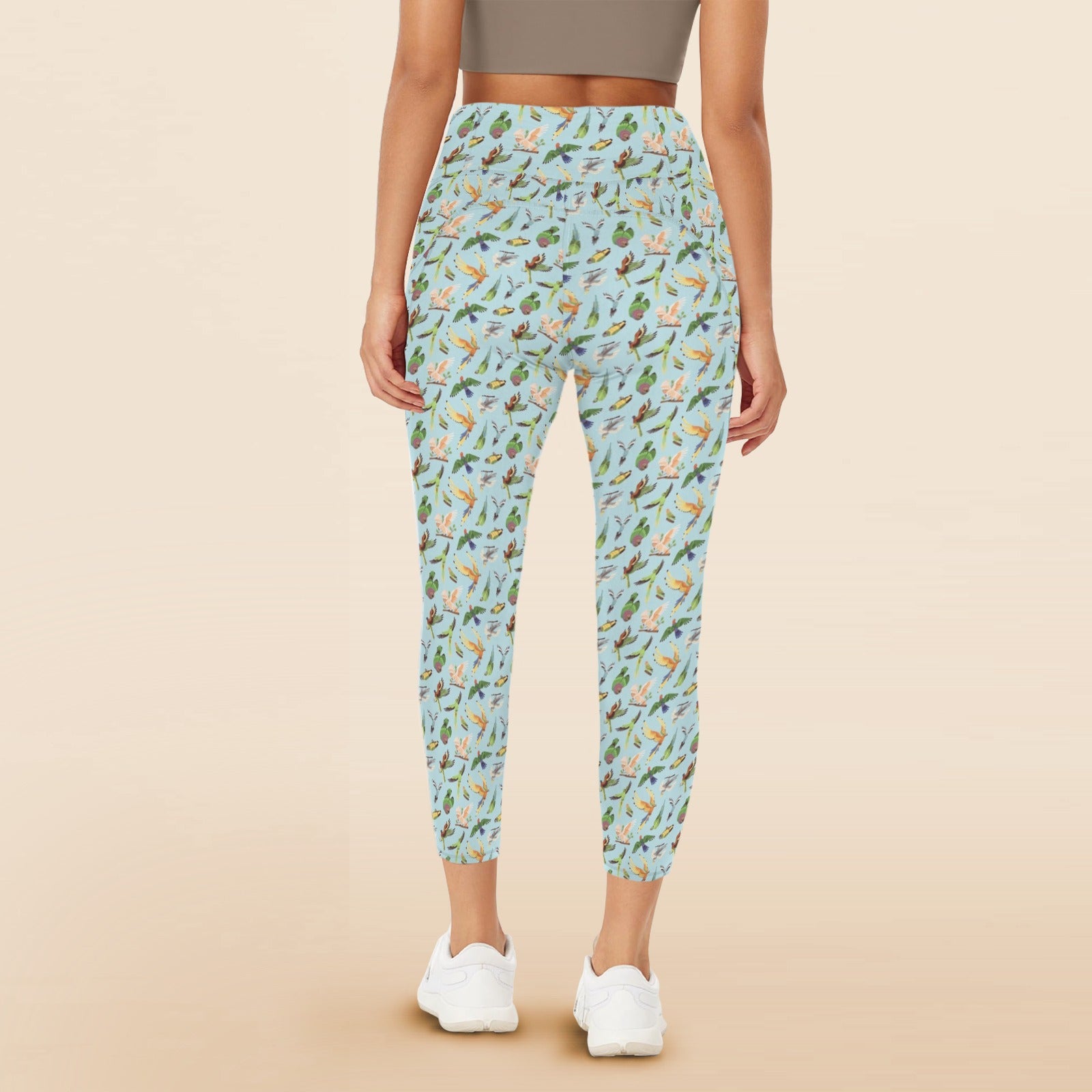Parrots Women's High Waist Pockets Yoga Leggings Women's High Waist Pockets Yoga Leggings Birds Printed Offshore