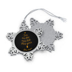 Personalised - I'm On The Nice List This Year - Christmas Pewter Snowflake Ornament