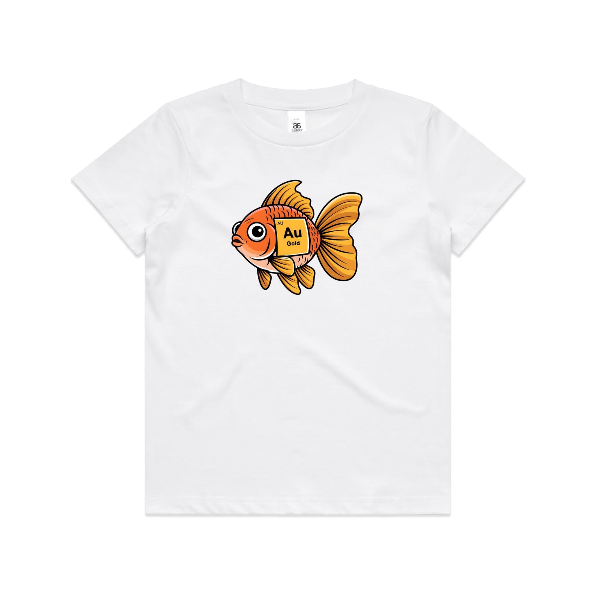 Gold Fish Periodic Table Element Kids AS Colour T-shirt