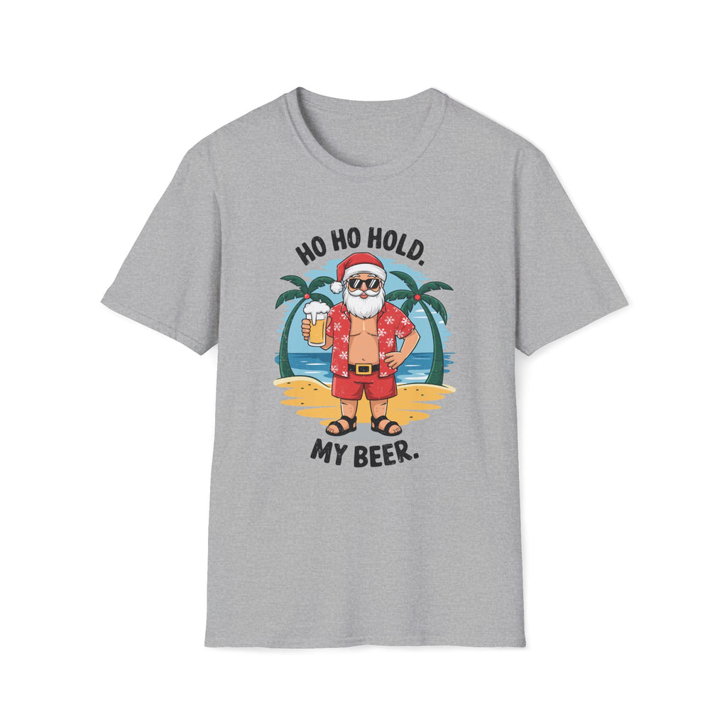 Summer Santa, Ho Ho Hold My Beer - Unisex Softstyle T-Shirt