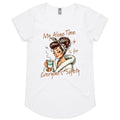 My Alone Time Is For Everyone's Safety Women's AS Colour Scoop Neck T-Shirt White Womens Scoop Neck T-shirt Printed In Australia