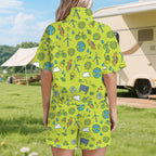 Go Green Women's Windbreaker Short Set Women's Windbreaker Short Set Environment Printed Offshore