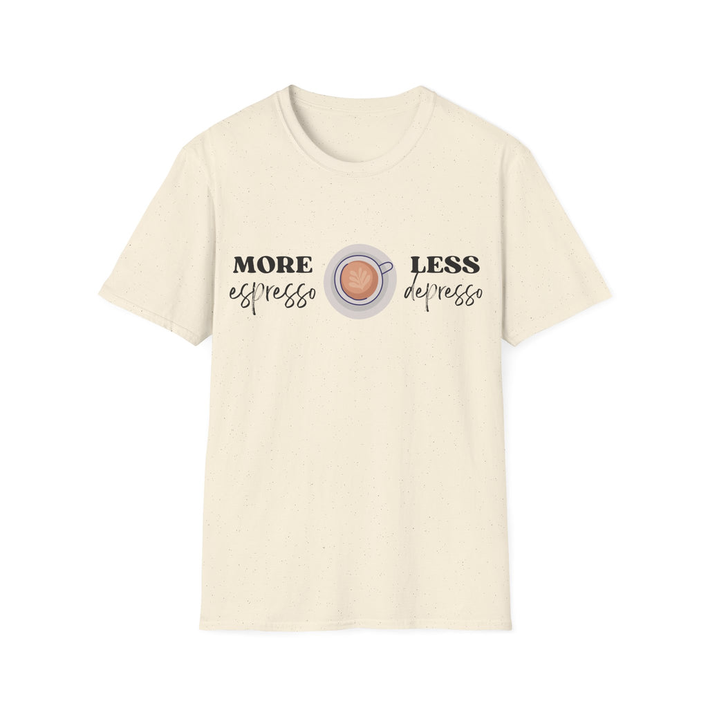 More Espresso, Less Depresso - Unisex Softstyle T-Shirt
