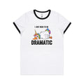 Dramatic Unicorn Goose AS Colour Women's Ringer Tee White Black Womens Ringer T-shirt animal Printed In Australia