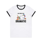Dramatic Unicorn Goose AS Colour Women's Ringer Tee White Black Womens Ringer T-shirt animal Printed In Australia