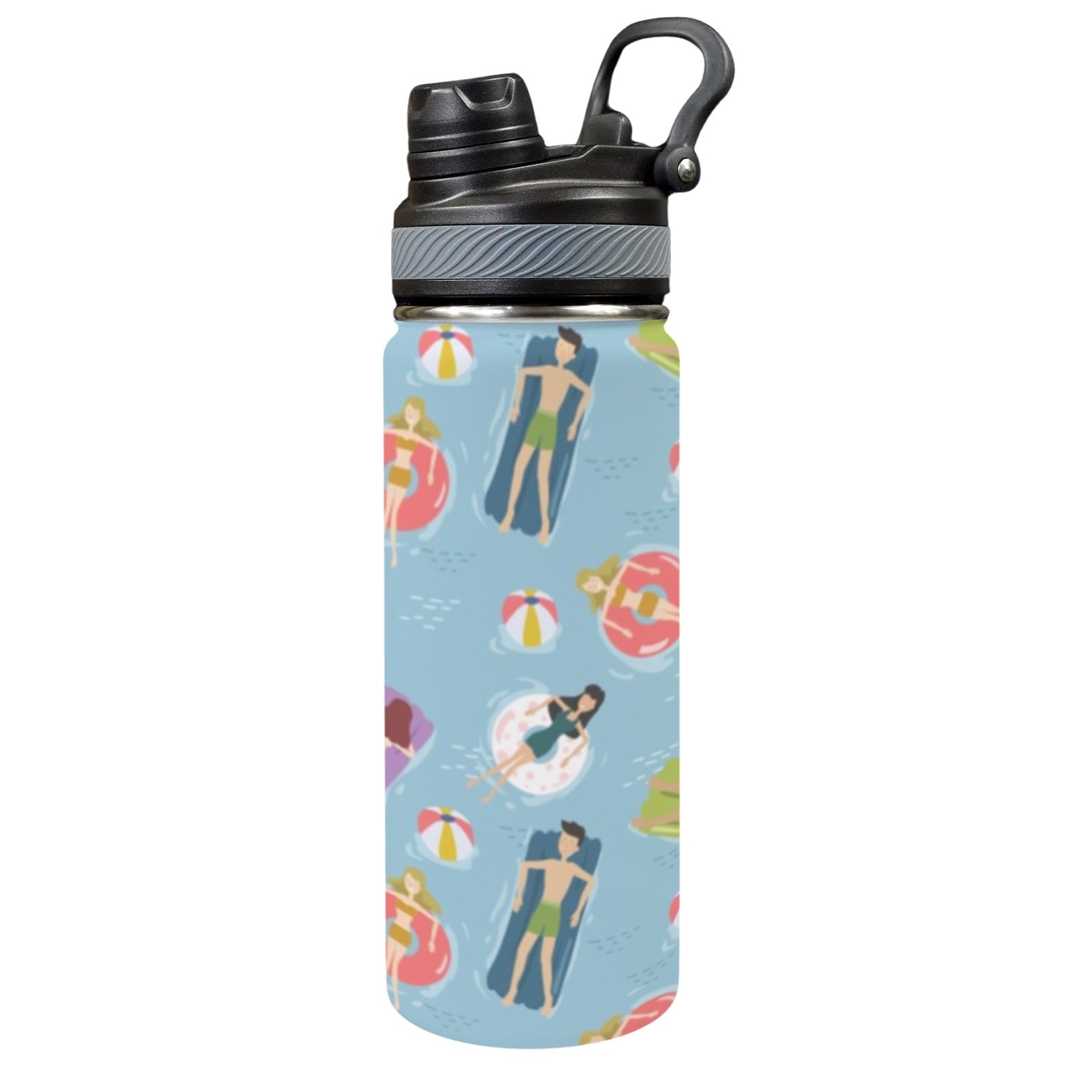Beach Float - Insulated Water Bottle with Dual-Use Lid (18oz) One Size Insulated Water Bottle with Dual-Use Lid (18oz) Printed Offshore Summer