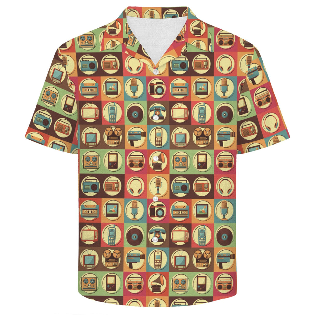 Retro Life Men's Crinkle Hawaiian Shirt