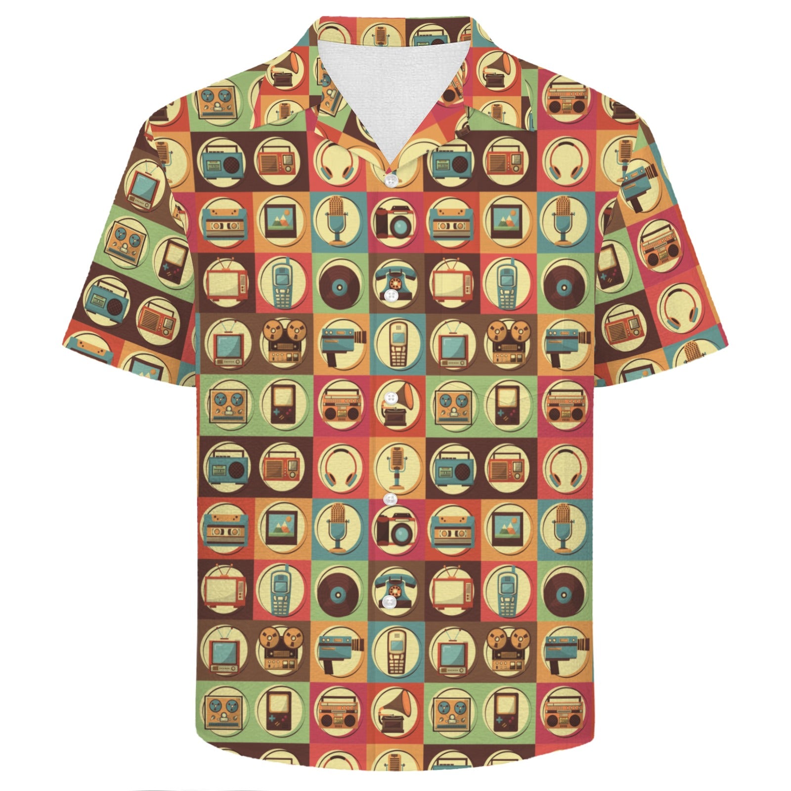 Retro Life Men's Crinkle Hawaiian Shirt
