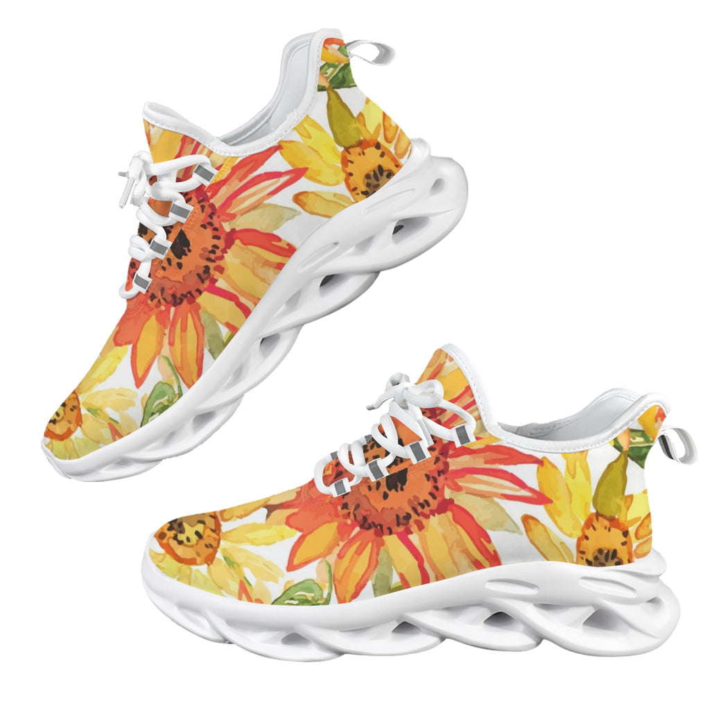 Watercolour Sunflower Women's Twisted Sole Sneakers