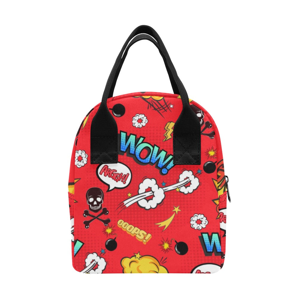 Comic Book Red - Zipper Lunch Bag Zipper Lunch Bag Printed Offshore