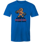 Working On My Holiday Bod, It's Cookie Shaped - Mens T-Shirt Bright Royal Mens Christmas T-shirt Christmas Printed In Australia