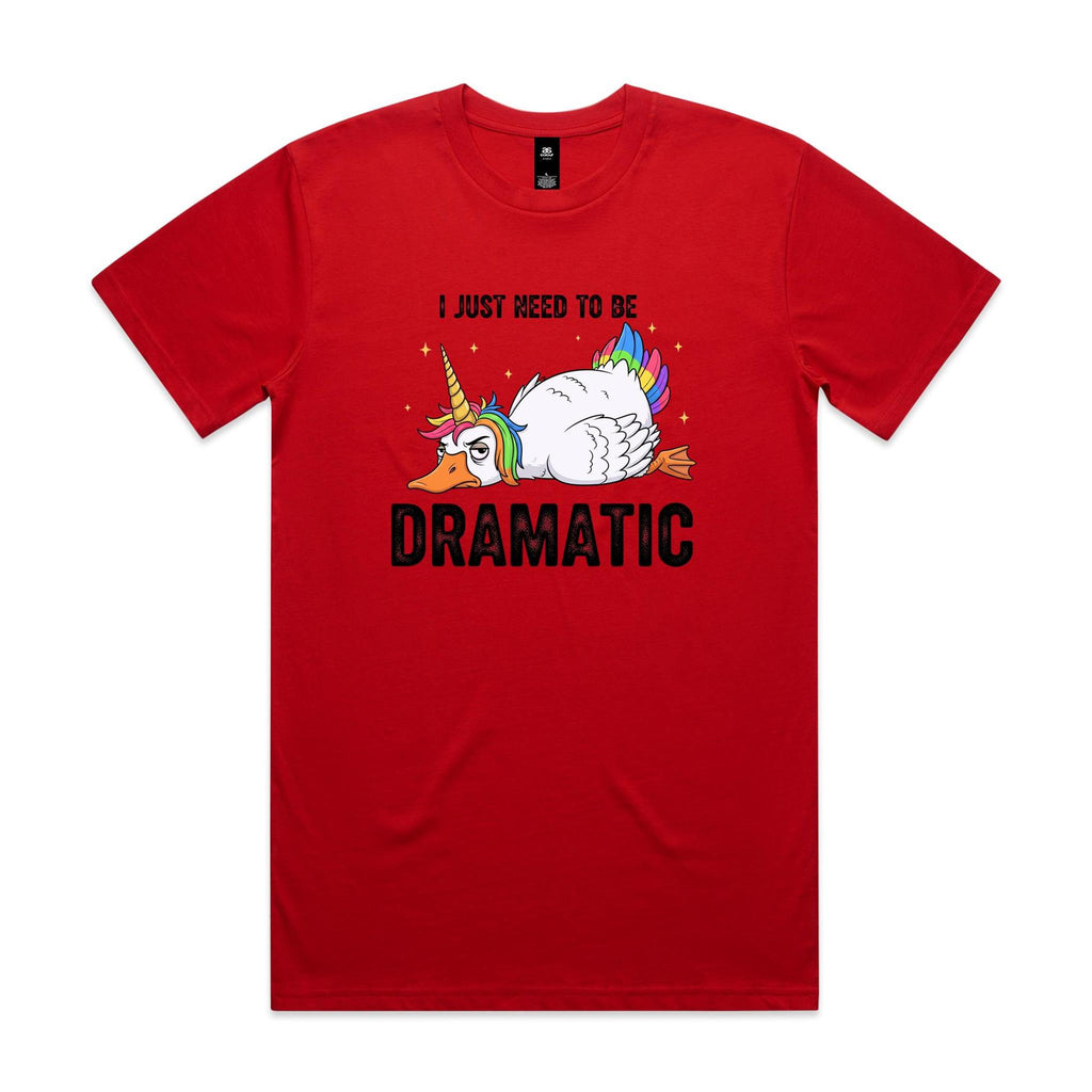 Dramatic Unicorn Goose Men's AS Colour T-shirt Red Mens T-shirt animal Printed In Australia