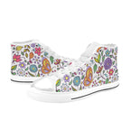 Hippy Butterfly And Flowers - Kids' High Top Canvas Shoes Kids High Top Canvas Shoes Printed Offshore Retro