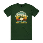 Never Underestimate An Old Man With A Drum Set Men's AS Colour T-shirt Forest Green Mens T-shirt Music Printed In Australia