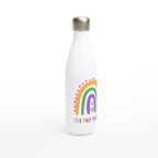 Find Your Rainbow - White 17oz Stainless Steel Water Bottle White Water Bottle Globally Fulfilled