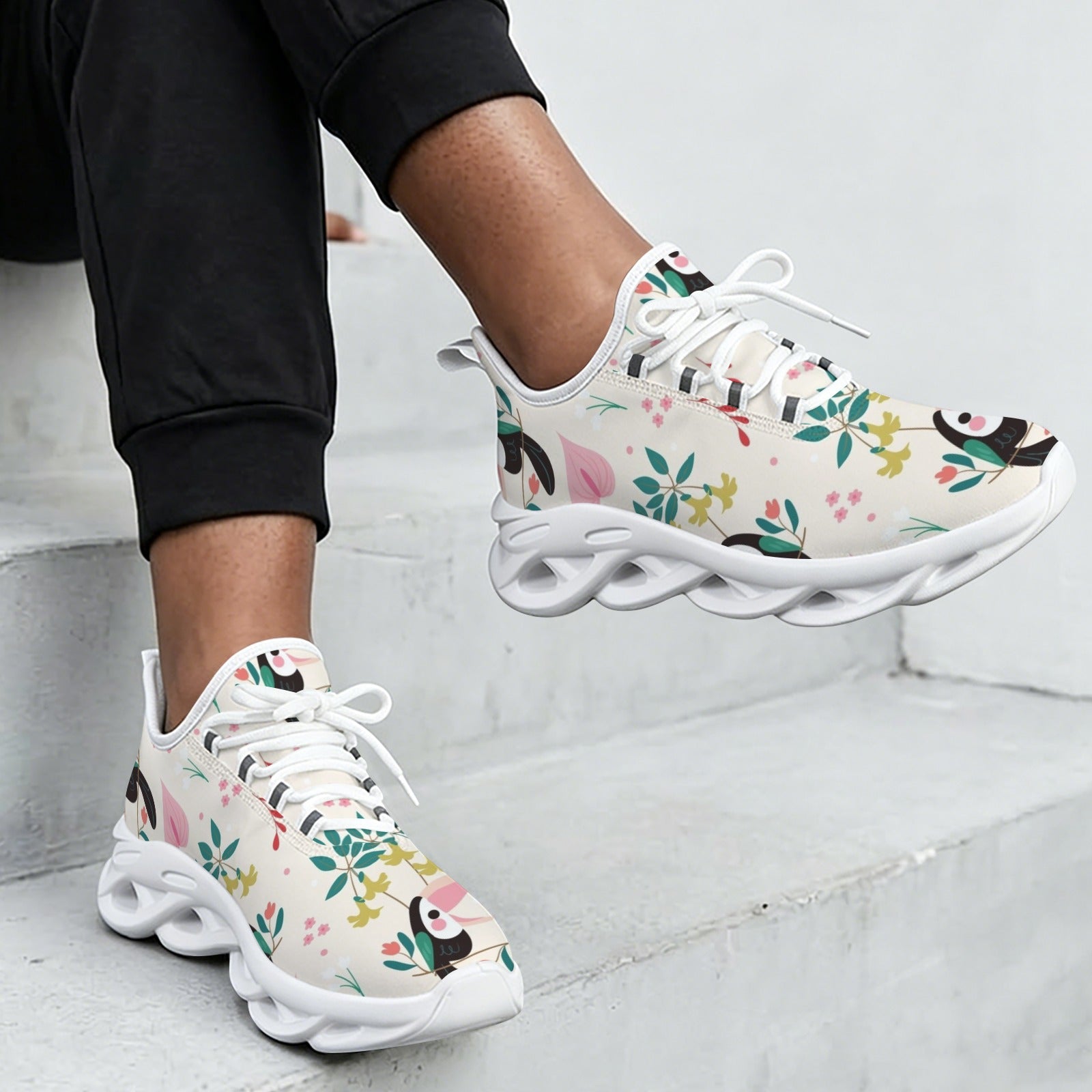 Toucans In Pink Women's Twisted Sole Sneakers