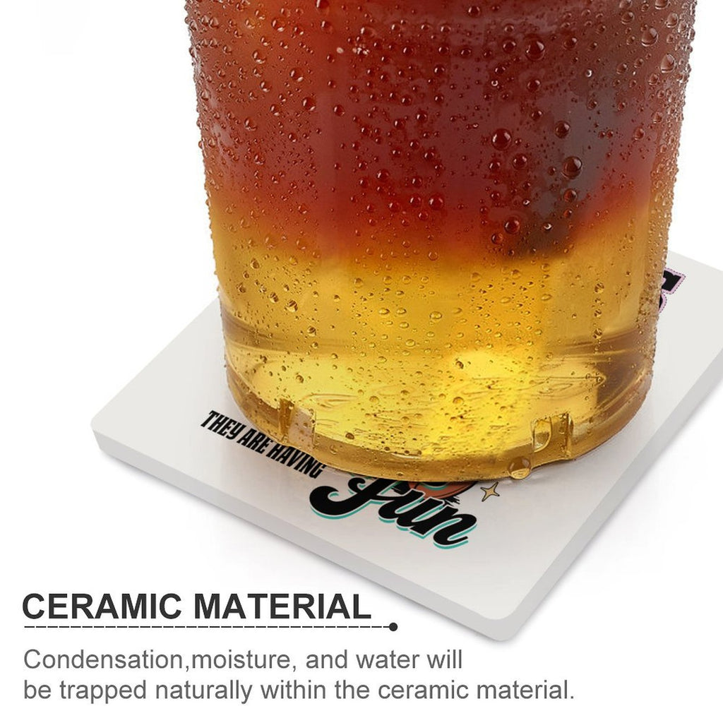 My Ducks May Not Be In A Row - Ceramic Coasters (Square) Ceramic Coasters animal Printed Offshore