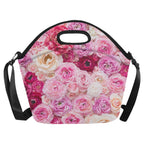 Pink Flowers - Neoprene Lunch Bag Neoprene Lunch Bag Printed Offshore