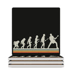 Guitarist Evolution - Ceramic Coasters (Square) white Ceramic Coasters Music Printed Offshore
