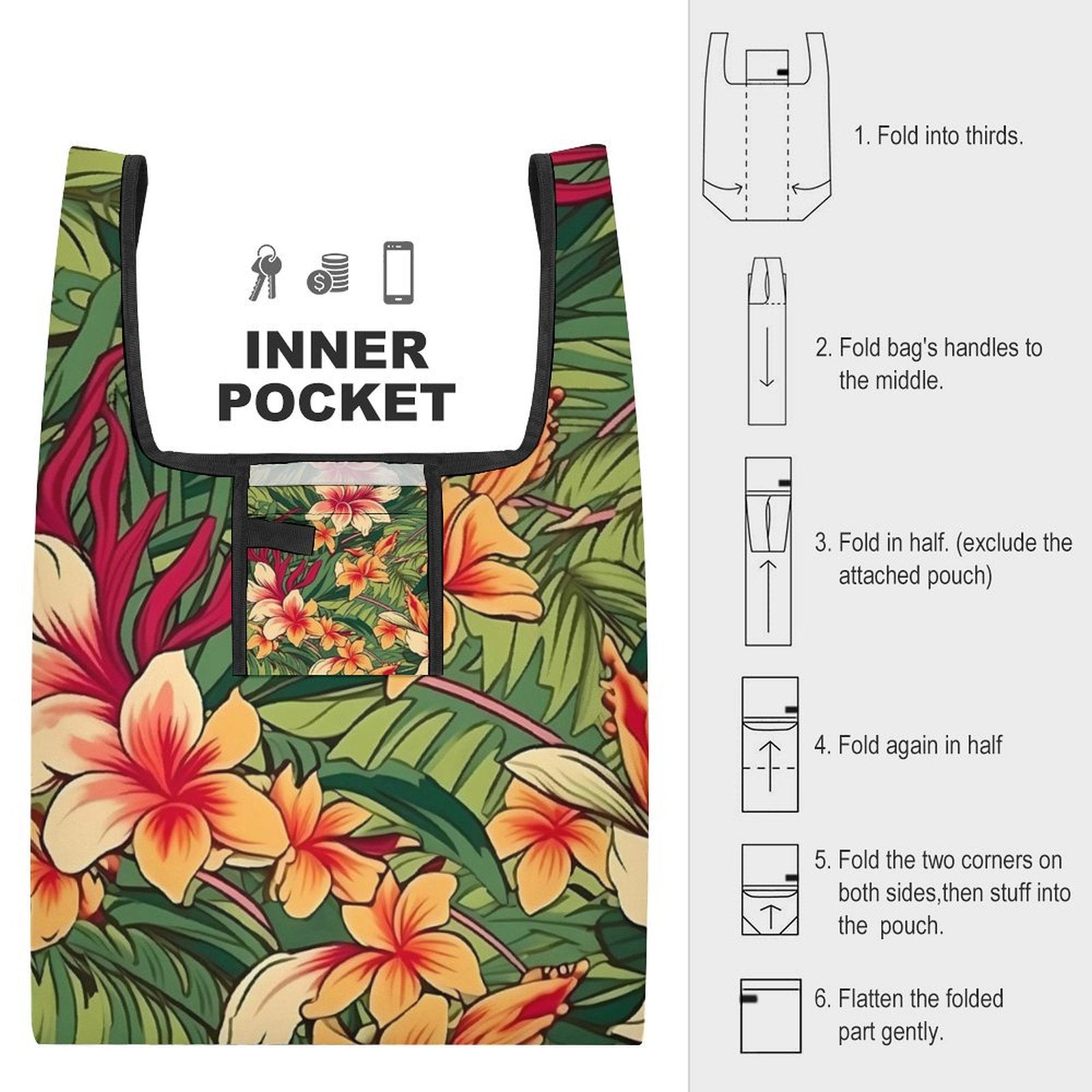 Vintage Floral - Collapsible Shopping Bag