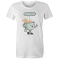 Coffee Time - Womens T-shirt White Womens T-shirt Coffee Printed In Australia