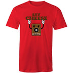 Say Cheese, Vintage Camera - Mens T-Shirt Red Mens T-shirt Printed In Australia Retro