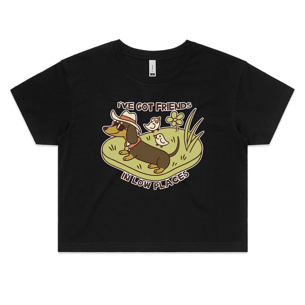 Dachshund Friends In Low Places Women's AS Colour Crop Tee