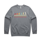 Trumpet Player Evolution - AS Colour Stencil Crew Sweatshirt Gravel Sweatshirt Music Printed In Australia