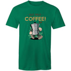 But First, Coffee - Mens T-Shirt Kelly Green Mens T-shirt Coffee Printed In Australia