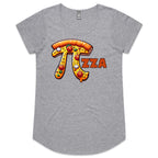 Pi Pizza - Womens Scoop Neck T-Shirt Grey Marle Womens Scoop Neck T-shirt Food Maths Printed In Australia Science