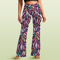 Colour Burst High Waist Crossover Tummy Control Flare Leggings 5XL High Waist Flare Leggings Printed Offshore