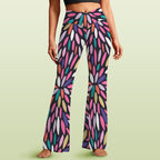 Colour Burst High Waist Crossover Tummy Control Flare Leggings 5XL High Waist Flare Leggings Printed Offshore