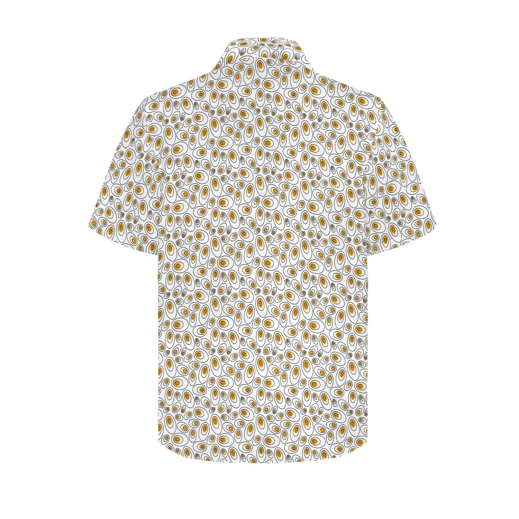 Abstract Eggs Men's Short Sleeve Hawaiian Shirt Men's Hawaiian Shirt (New) Food Printed Offshore