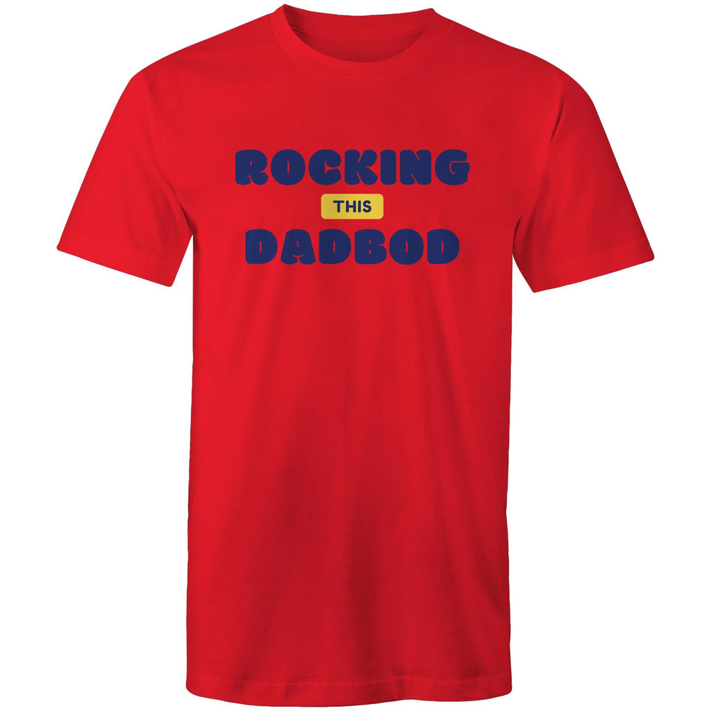 Rocking This DadBod - Mens T-Shirt Red Mens T-shirt Dad Printed In Australia
