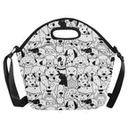 Black And White Dogs - Neoprene Lunch Bag Neoprene Lunch Bag Printed Offshore