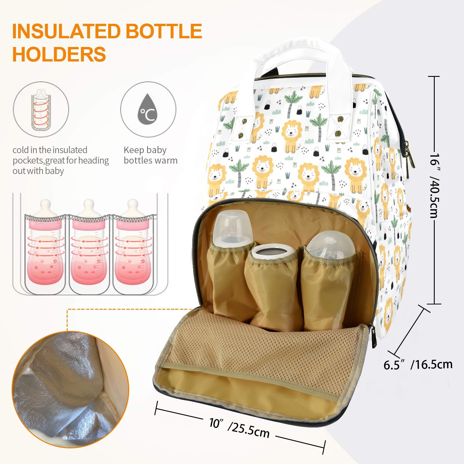 Lions Multi-Function Backpack, Nappy / Diaper Bag Multi-function Backpack, Nappy / Diaper Bag animal Printed Offshore