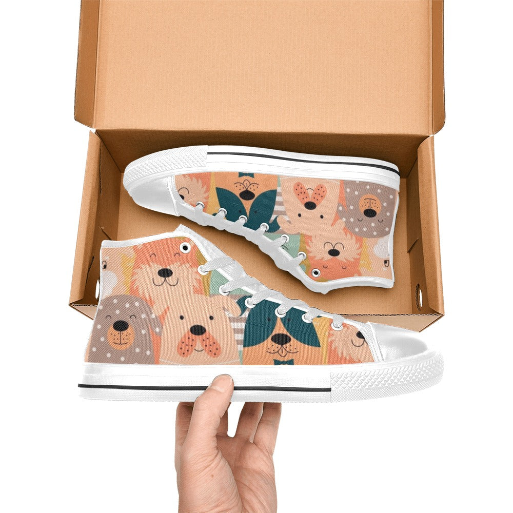 Lots Of Dogs - Kids High Top Canvas Shoes