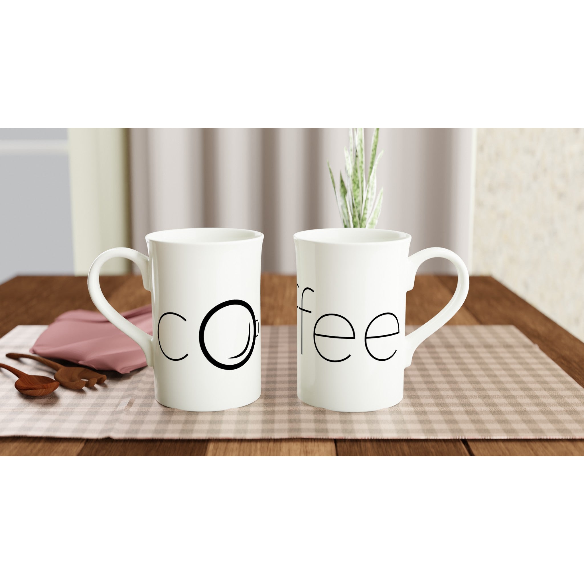 Coffee - White 10oz Porcelain Slim Mug Porcelain Mug Coffee Globally Fulfilled