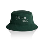 Cat String Theory Physics AS Colour Bucket Hat Forest Green One Size As Colour Bucket Hat animal Printed In Australia Science