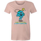 Make Every Day A Happy Earth Day - Womens T-shirt Pale Pink Womens T-shirt Environment Printed In Australia