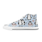 Penguin Love - Kids High Top Canvas Shoes