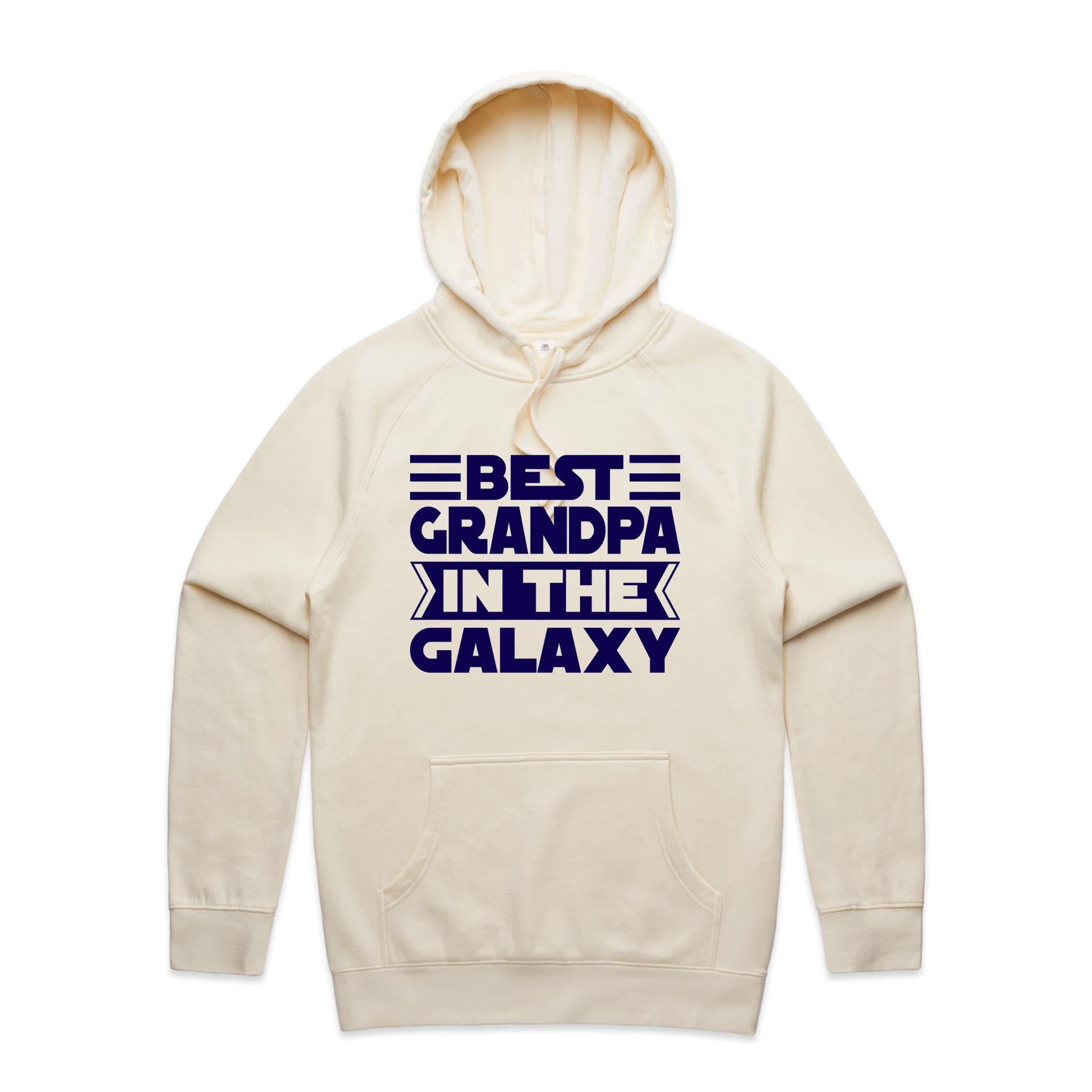 Best Grandpa In The Galaxy - Mens Hoodie Ecru Mens Hoodie Dad Printed In Australia