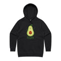 Vegan Avocado Women's AS Colour Hoodie Black Womens Hoodie Food Printed In Australia