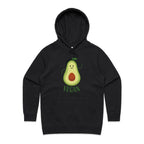 Vegan Avocado - Womens Hoodie Black Womens Hoodie Food Printed In Australia